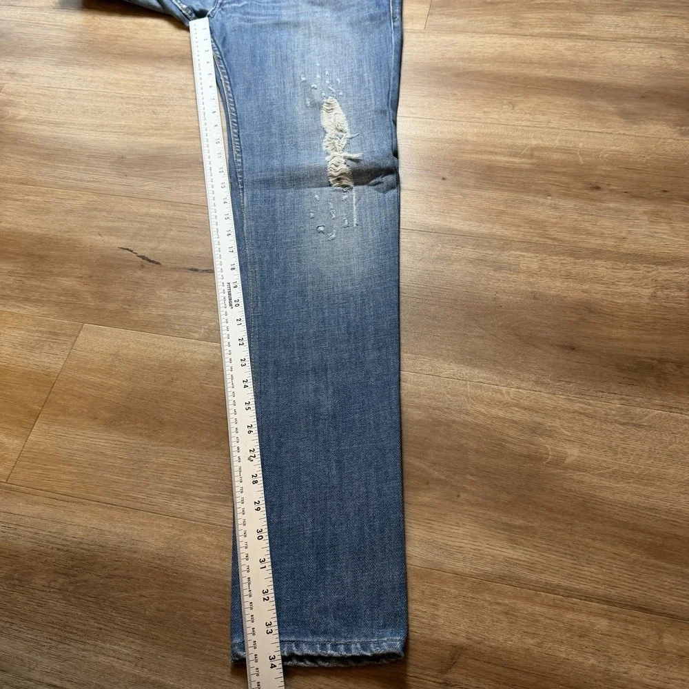 Diesel Safado Jeans Men 33x32 Blue Slim Straight Distressed Denim Button Fly 8AR